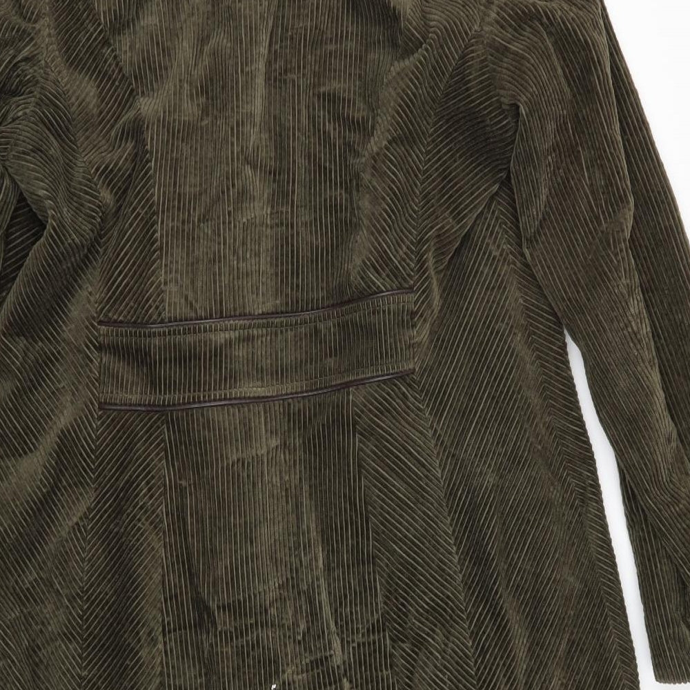 M&S Womens Green   Overcoat Coat Size 14   - Corduroy