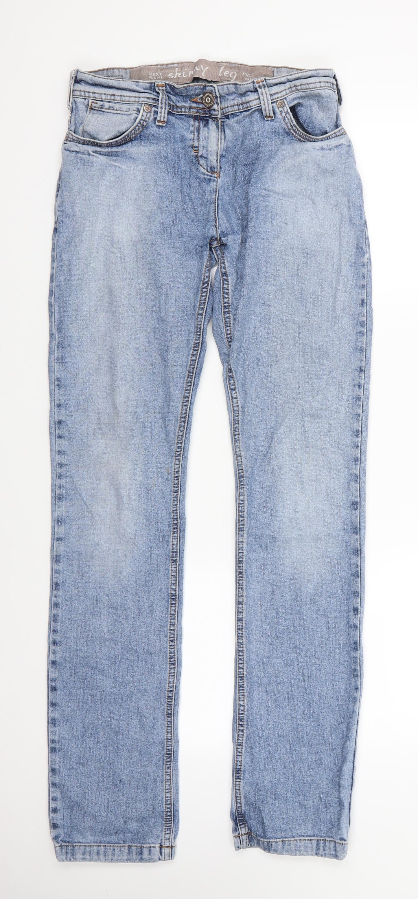 NEXT Womens Blue  Cotton Straight Jeans Size 8 L32 in Regular