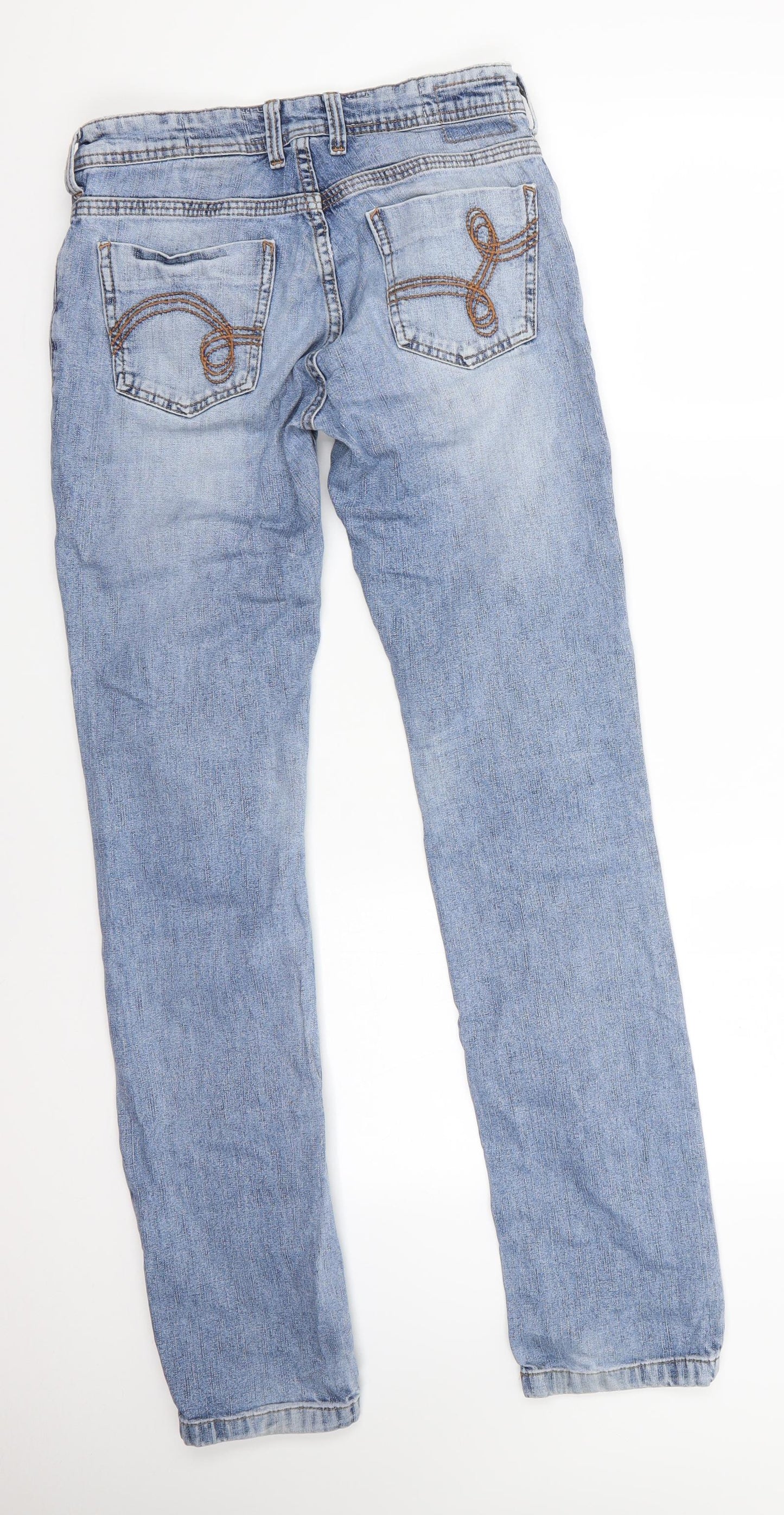 NEXT Womens Blue  Cotton Straight Jeans Size 8 L32 in Regular