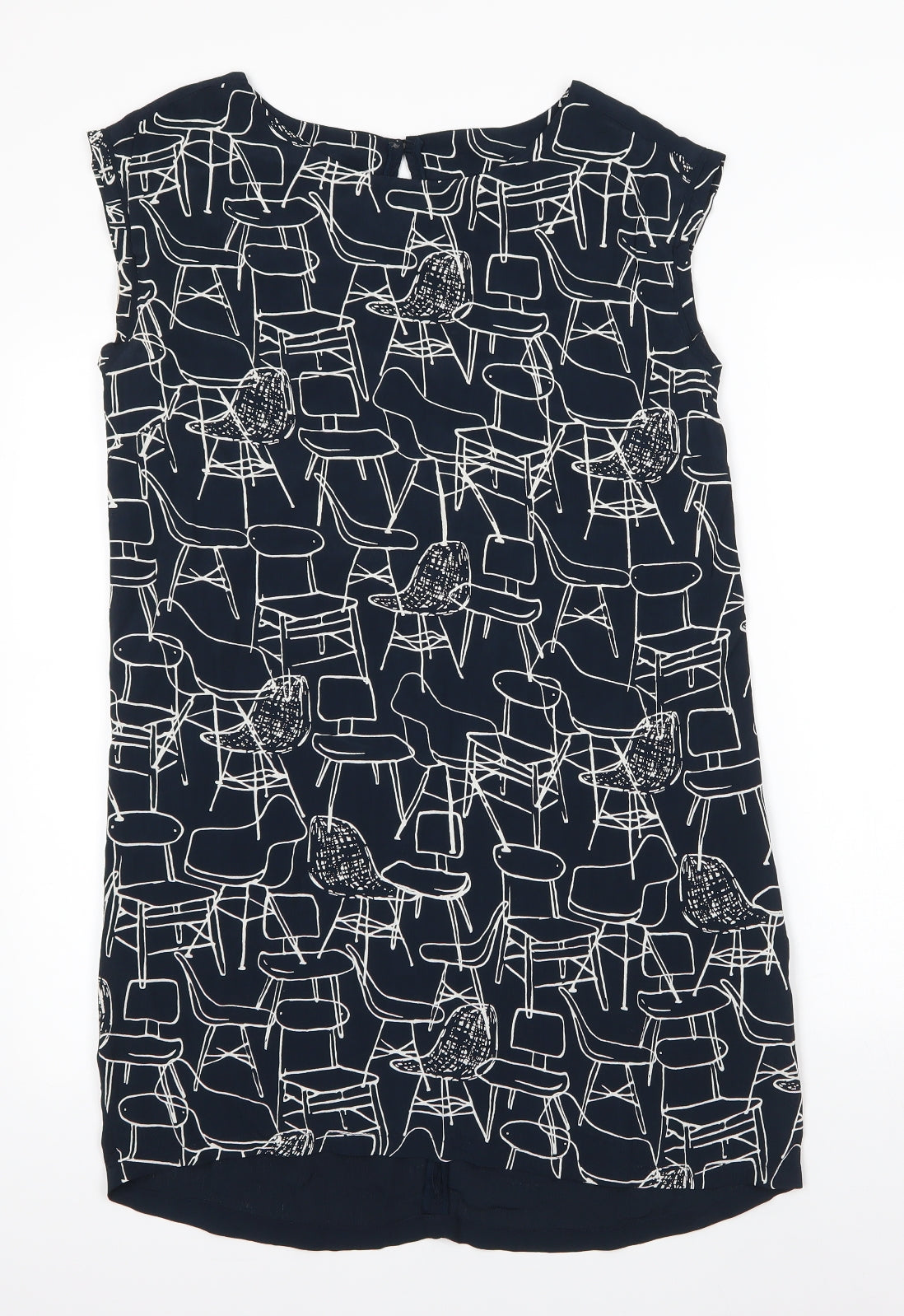 White Stuff Womens Blue  Viscose T-Shirt Dress  Size 8  Round Neck