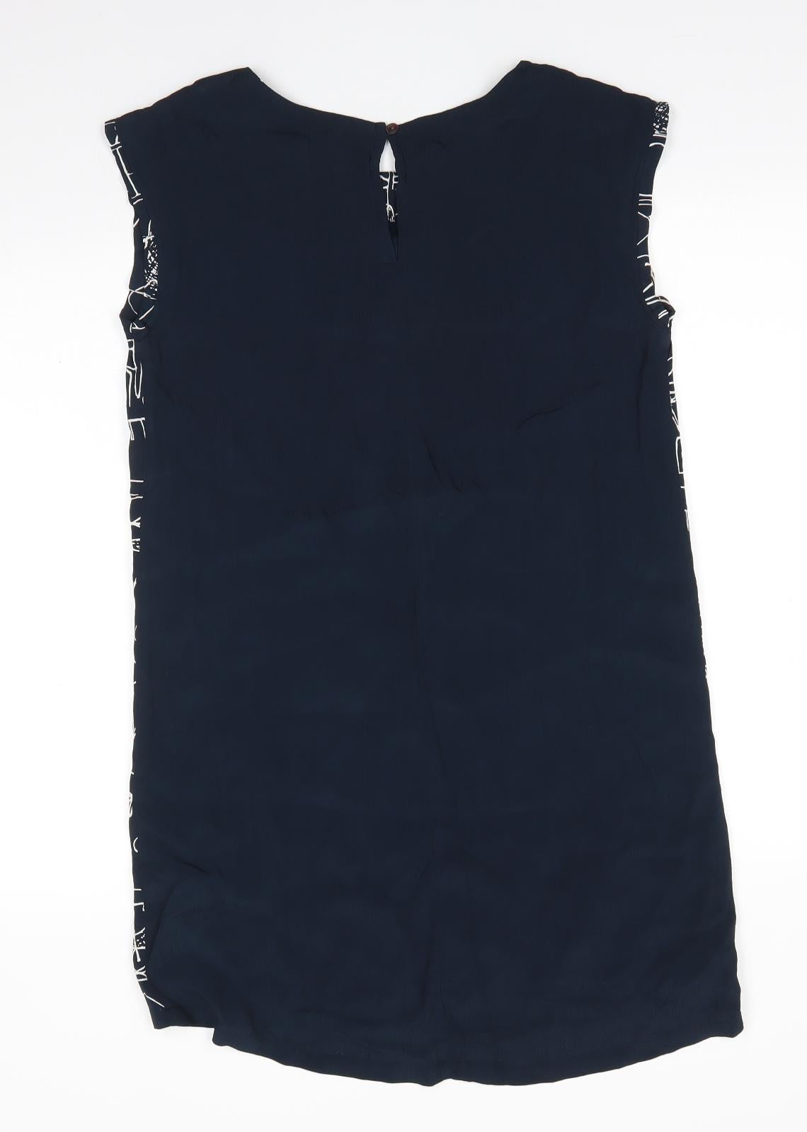 White Stuff Womens Blue  Viscose T-Shirt Dress  Size 8  Round Neck