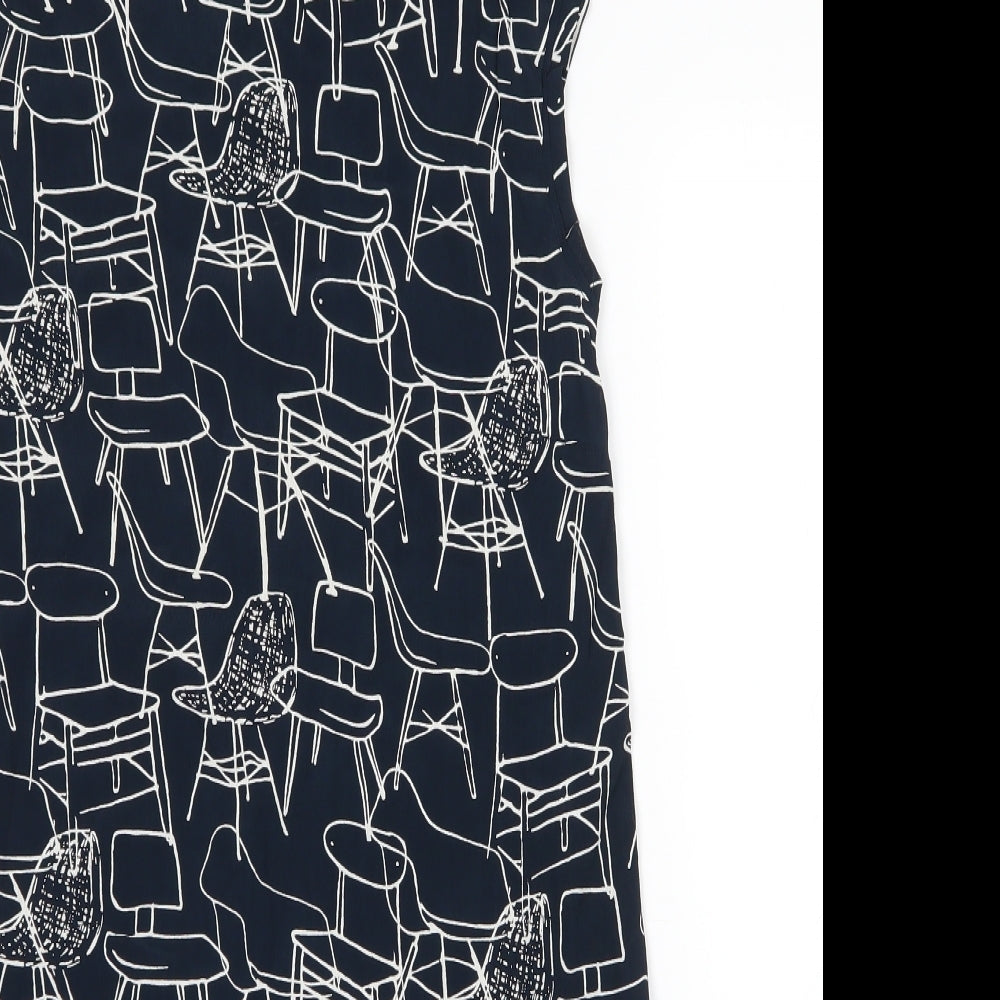 White Stuff Womens Blue  Viscose T-Shirt Dress  Size 8  Round Neck