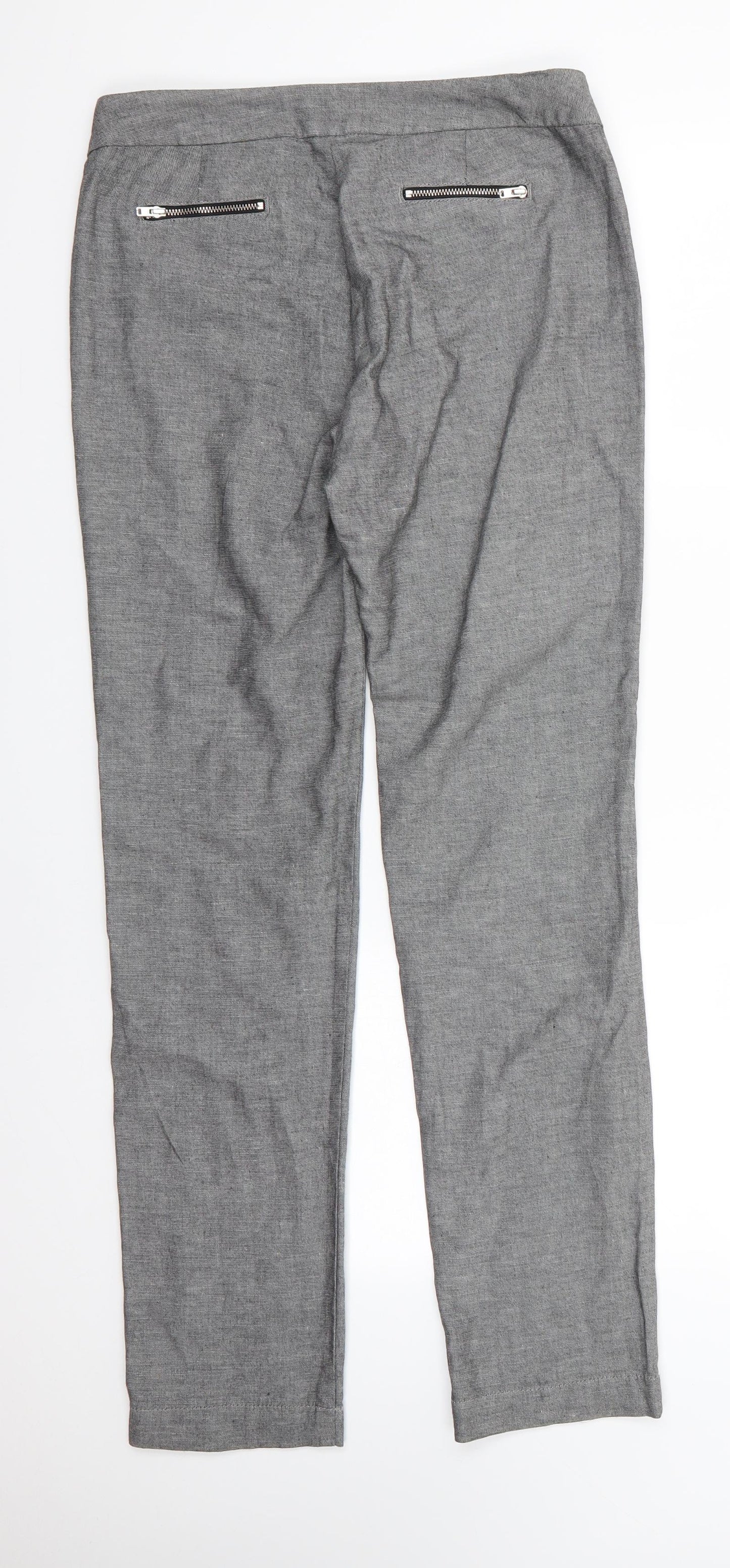 M&S Womens Grey  Viscose Dress Pants Trousers Size 8 L29 in Regular