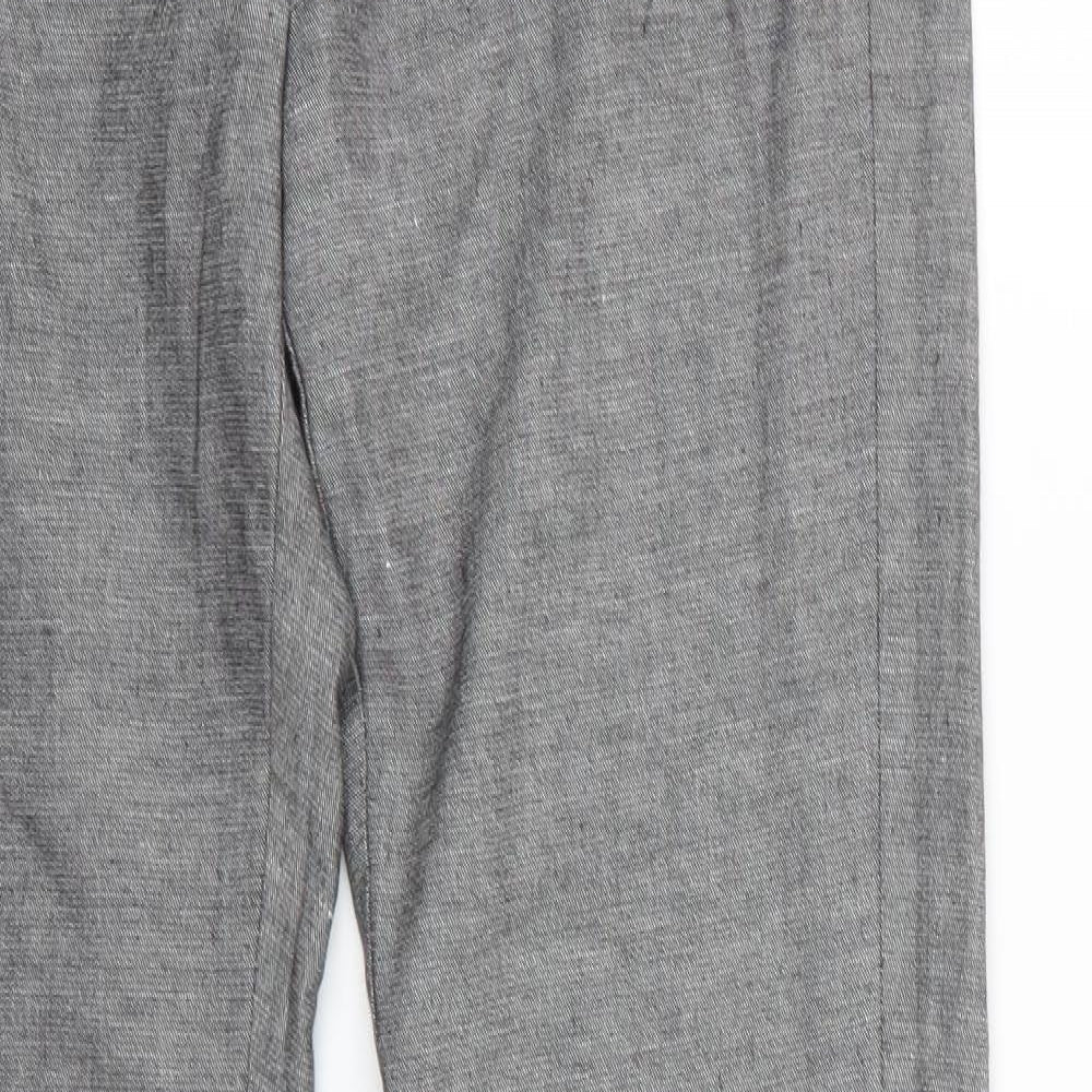 M&S Womens Grey  Viscose Dress Pants Trousers Size 8 L29 in Regular