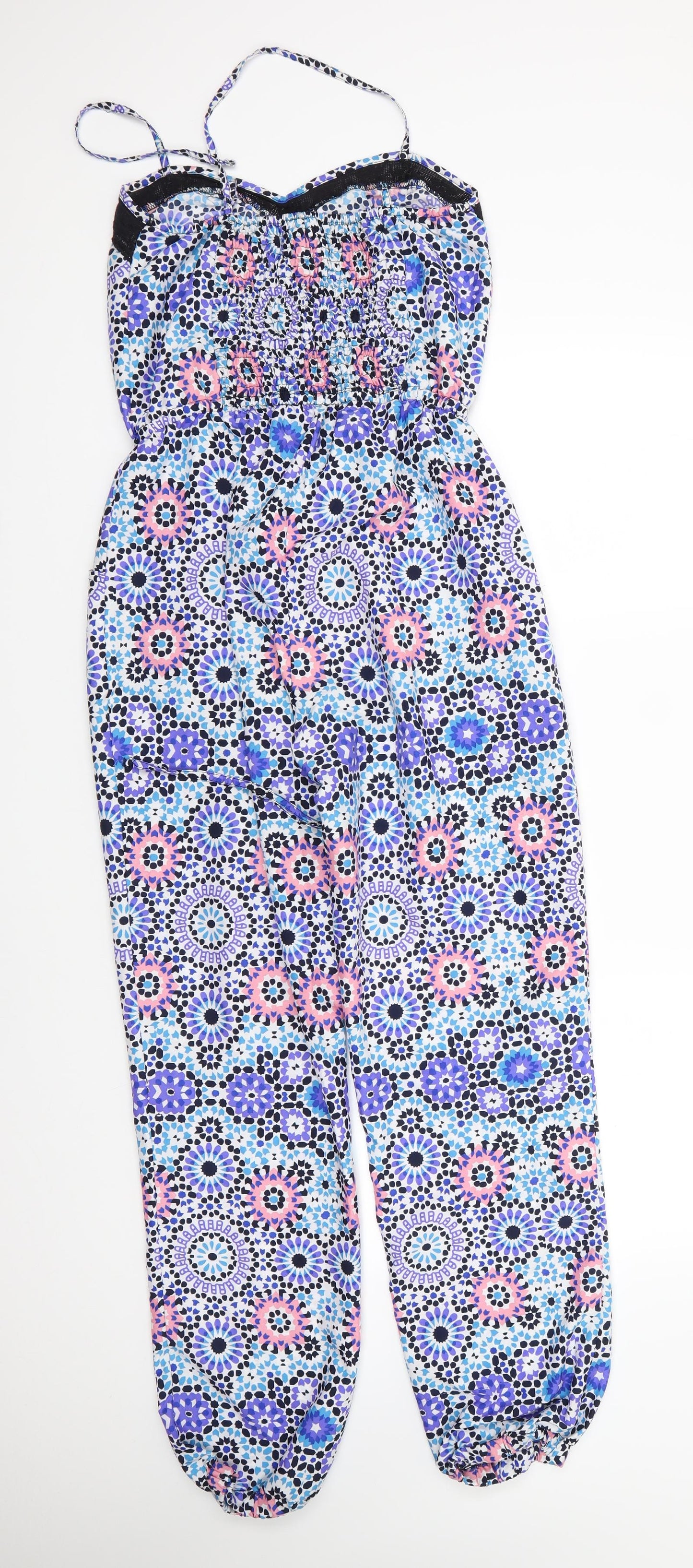 Primark Womens Multicoloured Floral Polyester Jumpsuit One-Piece Size 8