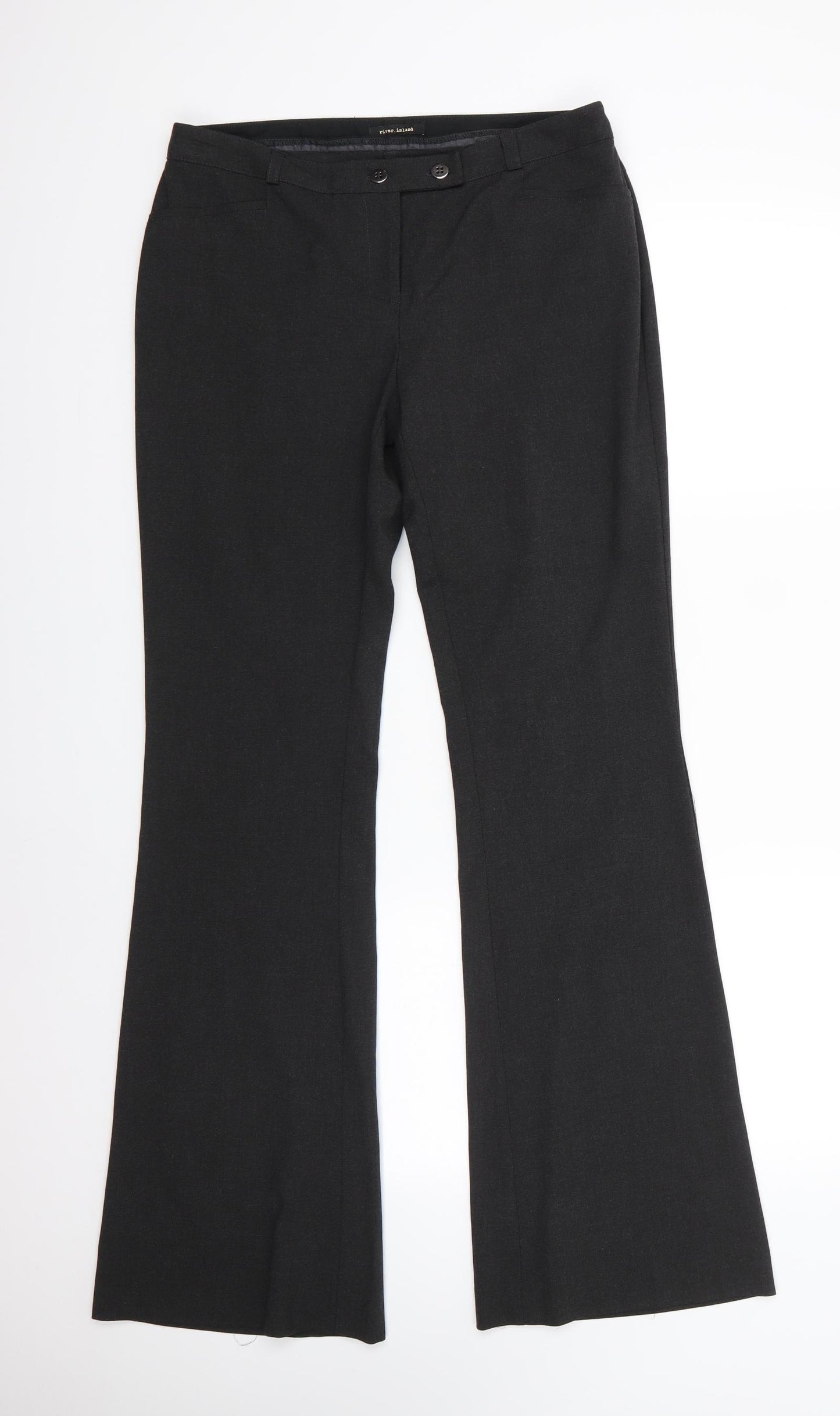 River Island Womens Grey  Polyester Dress Pants Trousers Size 10 L34 in Regular