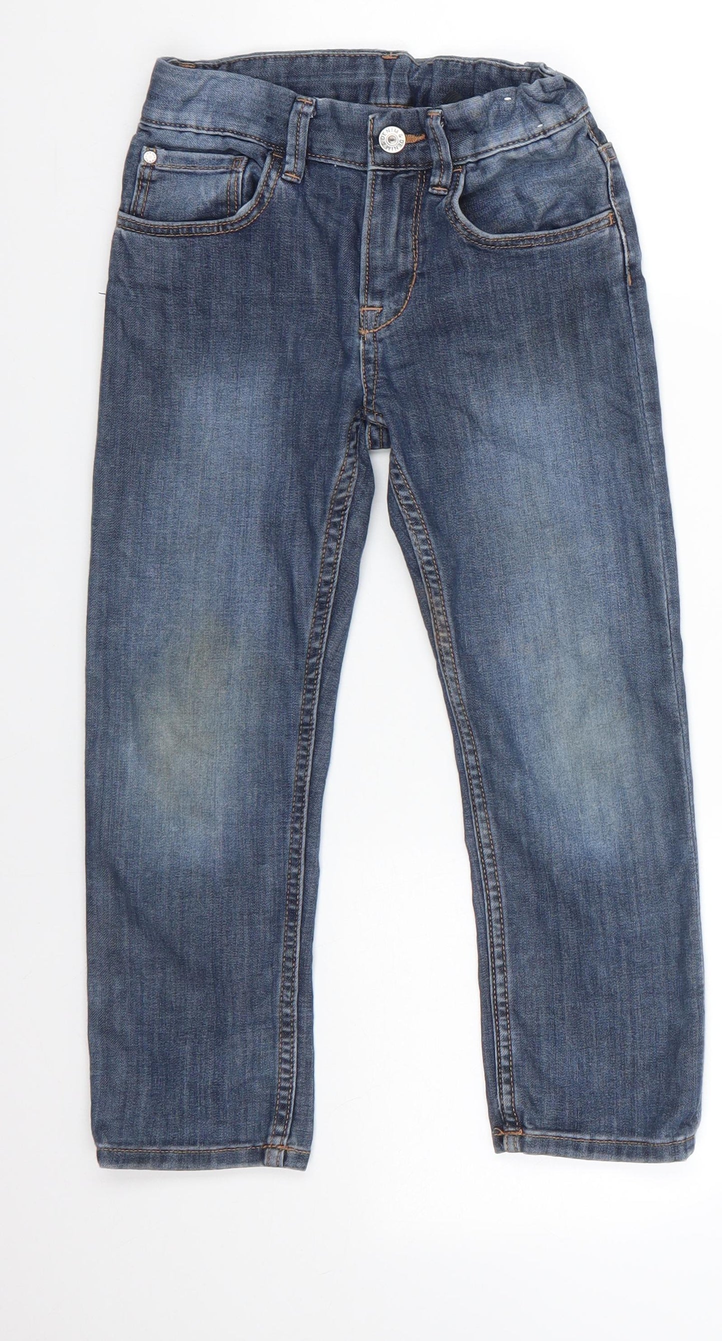 H&M Boys Blue  Cotton Straight Jeans Size 6 Years  Slim