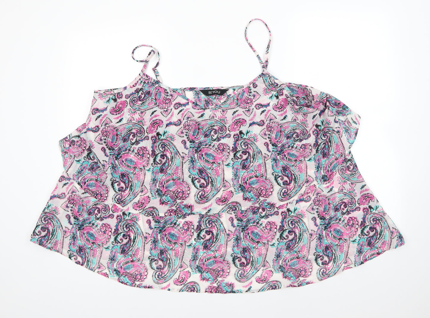 Be YOU Womens Multicoloured Floral Polyester Basic Blouse Size 20 V-Neck