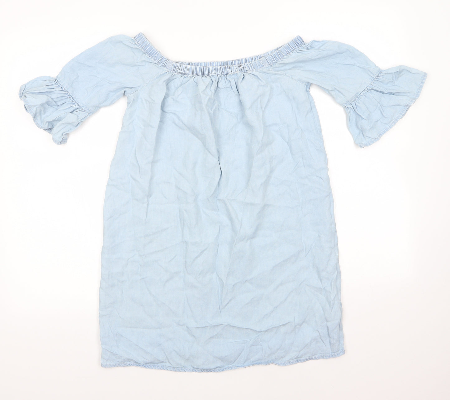 New Look Womens Blue  Lyocell Shirt Dress  Size 6  Off the Shoulder