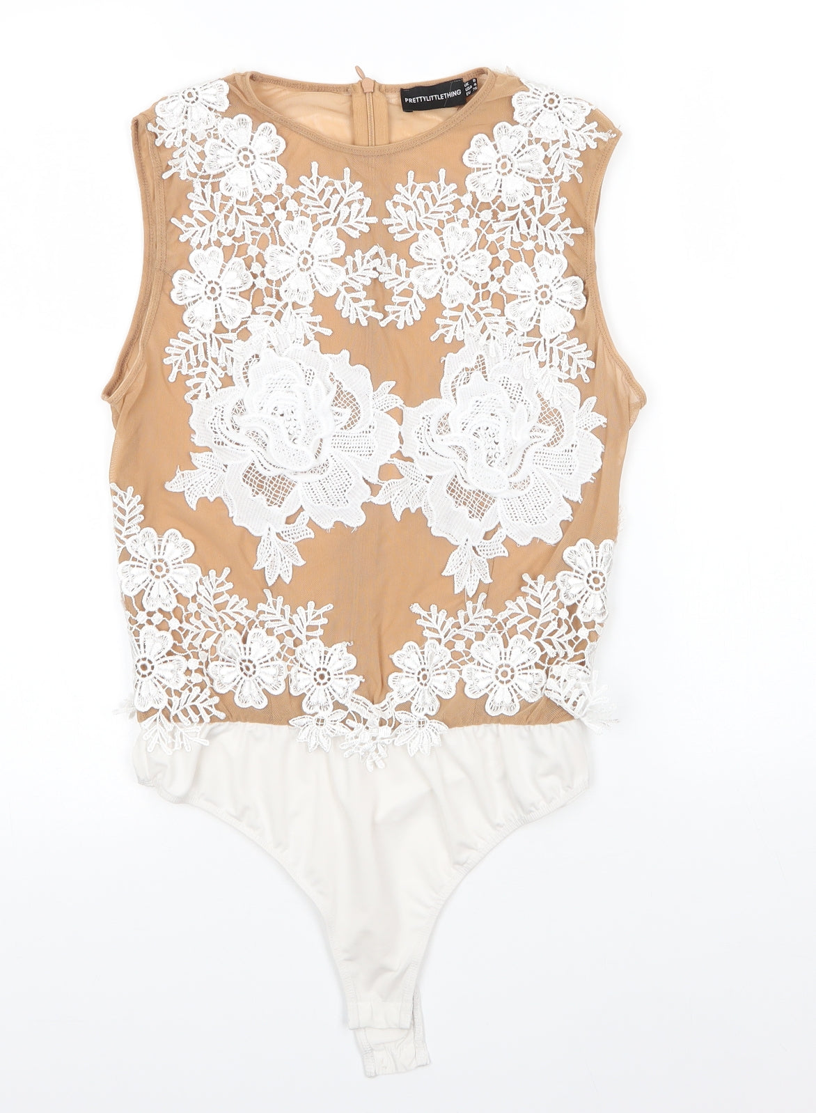 PRETTYLITTLETHING Womens Brown  Polyester Bodysuit One-Piece Size 8