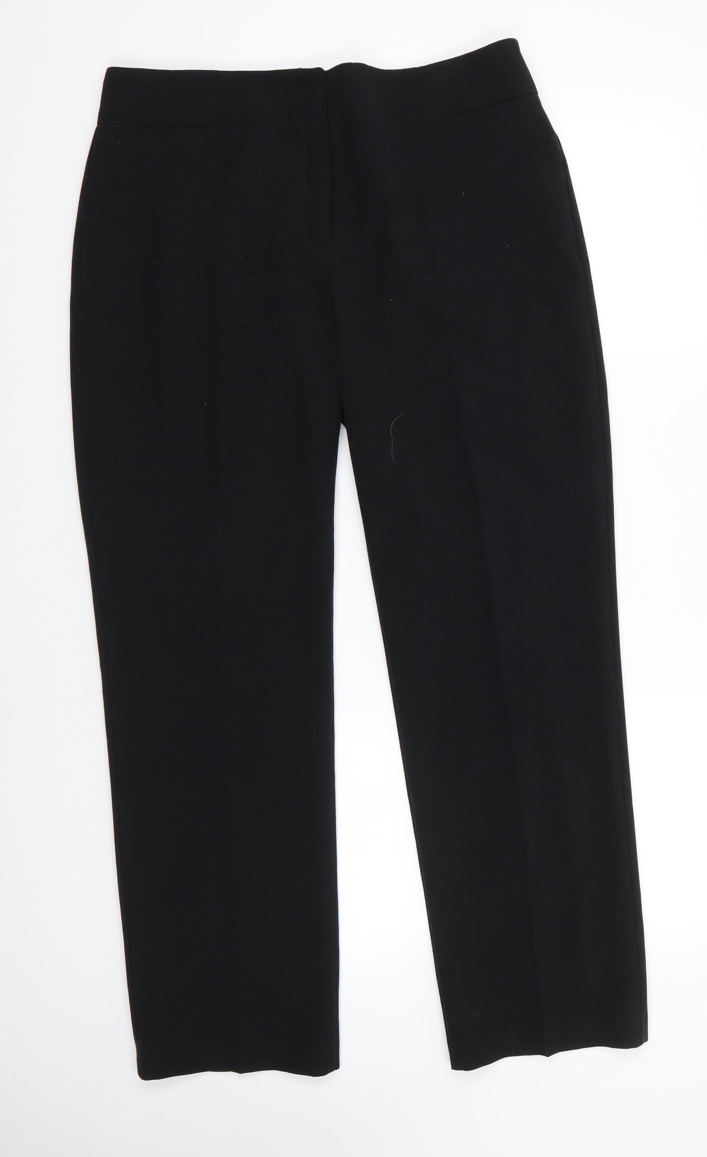 M&S Womens Black  Polyester Dress Pants Trousers Size 14 L28 in Regular