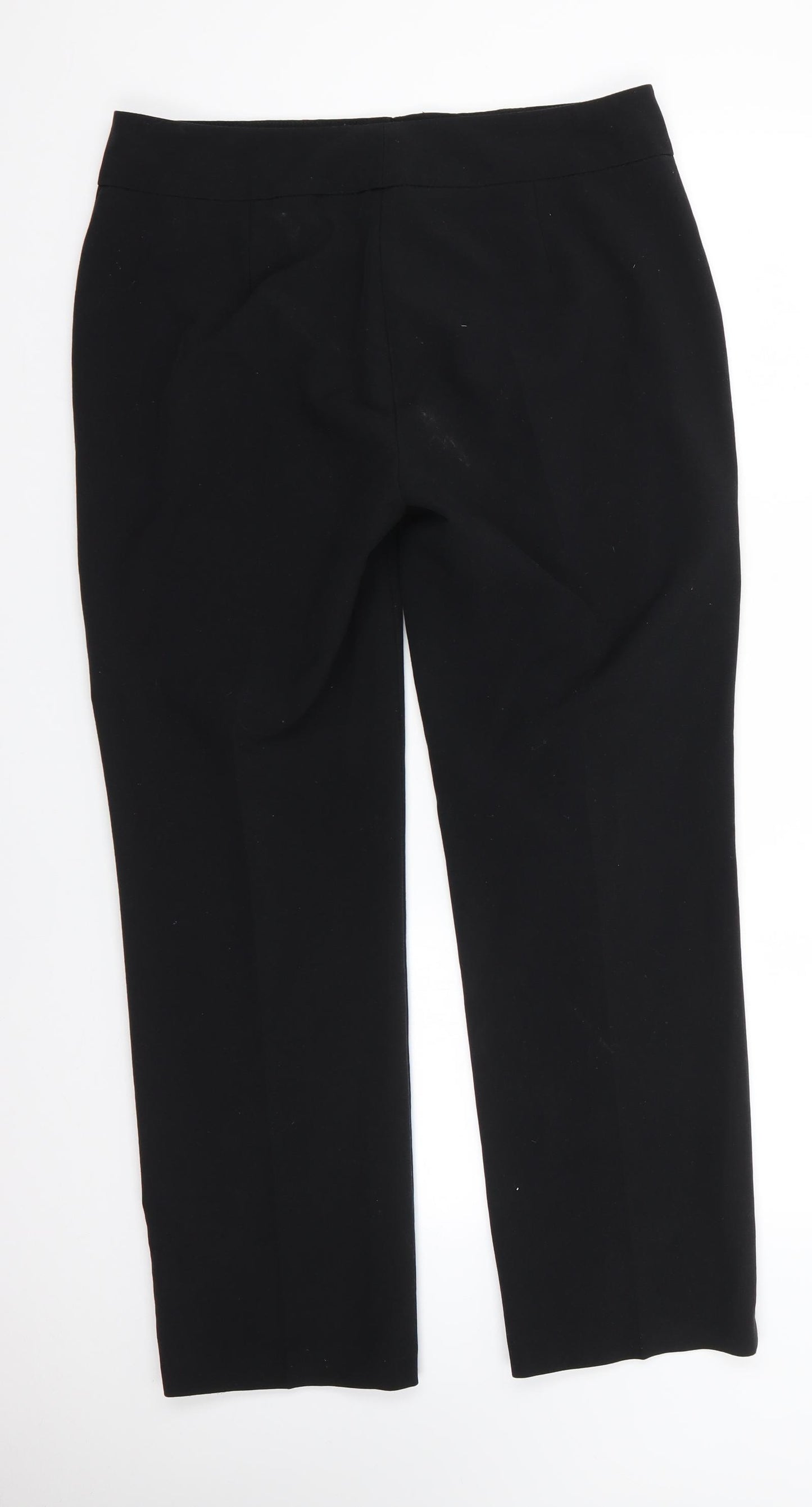 M&S Womens Black  Polyester Dress Pants Trousers Size 14 L28 in Regular