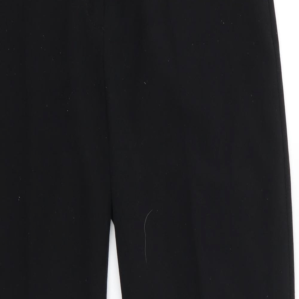 M&S Womens Black  Polyester Dress Pants Trousers Size 14 L28 in Regular