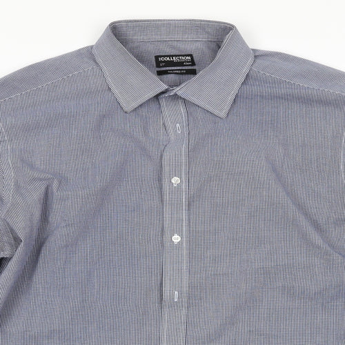 Debenhams Mens Blue  Polyester  Dress Shirt Size 17 Collared