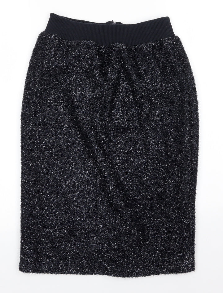 Topshop Womens Blue  Cotton Straight & Pencil Skirt Size 10