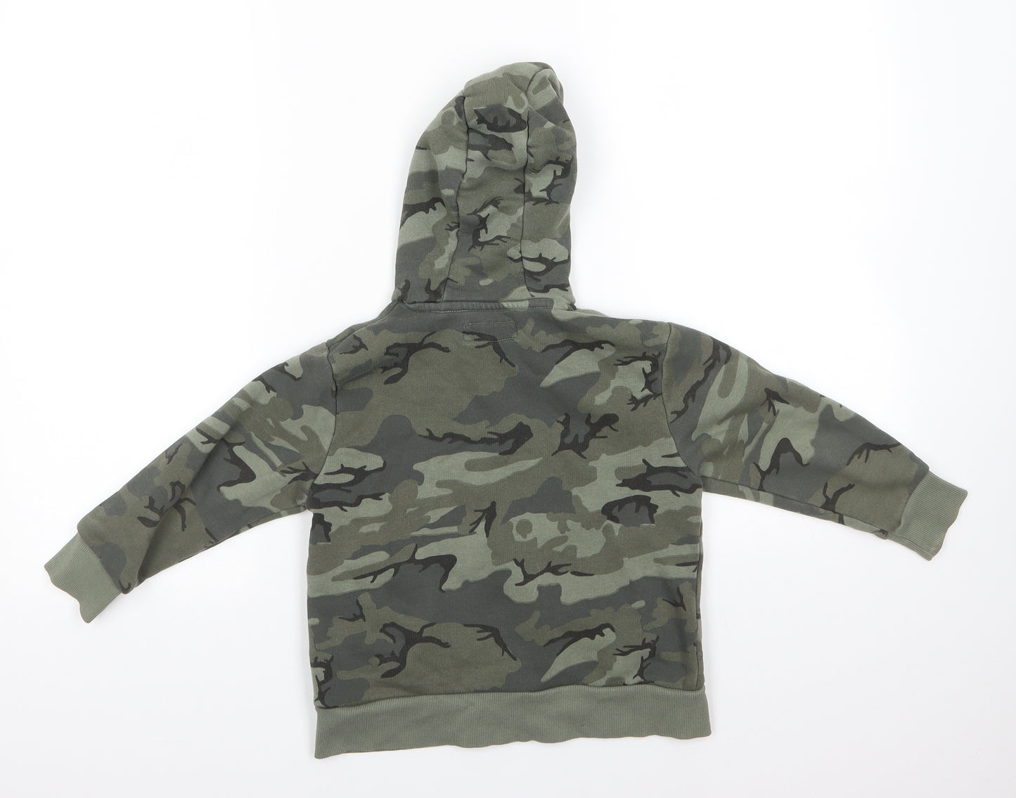 NEXT Boys Green Camouflage Cotton Pullover Hoodie Size 4 Years