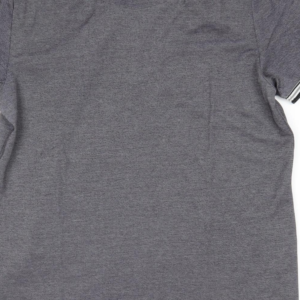 celio* Mens Grey  Polyester  Polo Size XL Collared