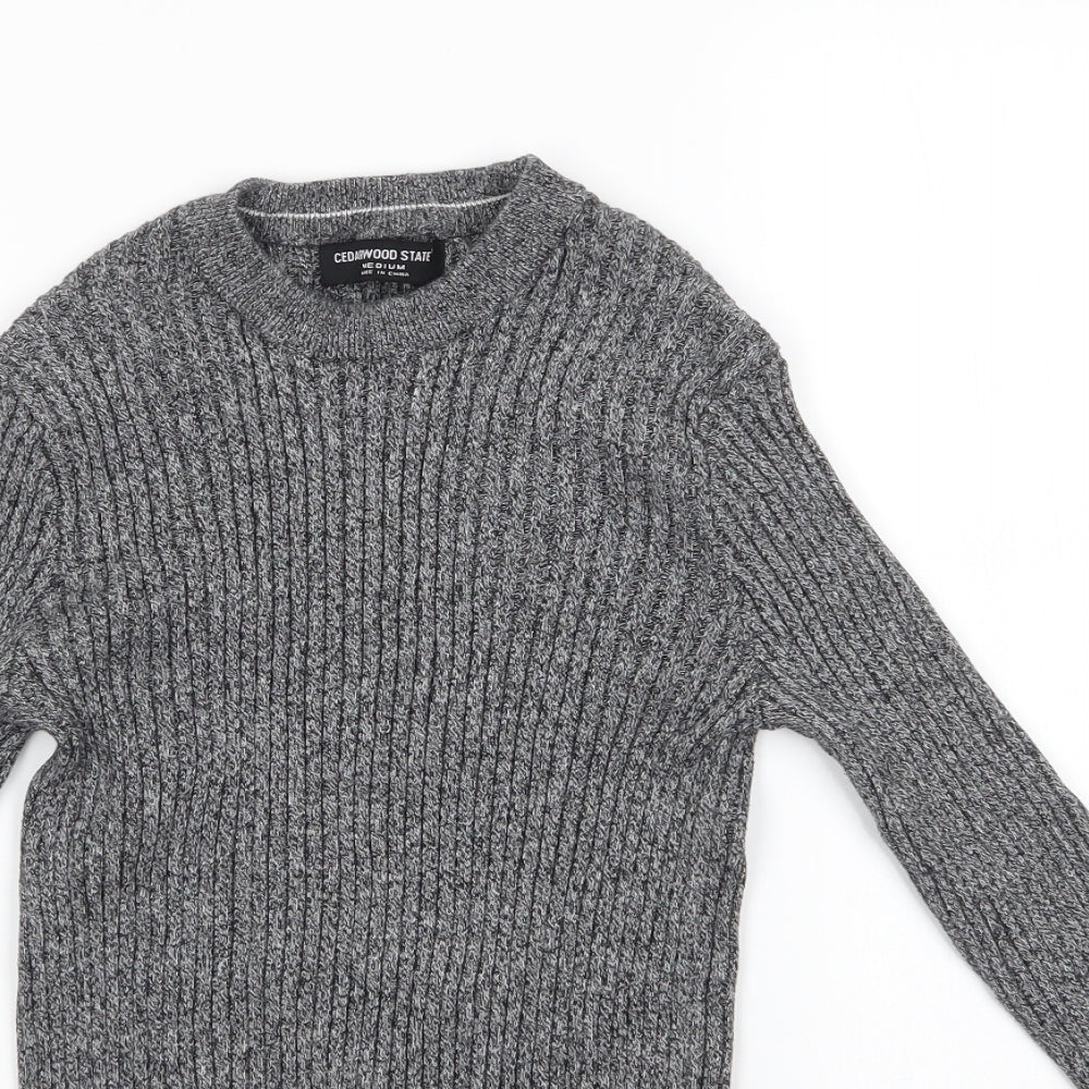 Primark Mens Grey Round Neck  Cotton Pullover Jumper Size M