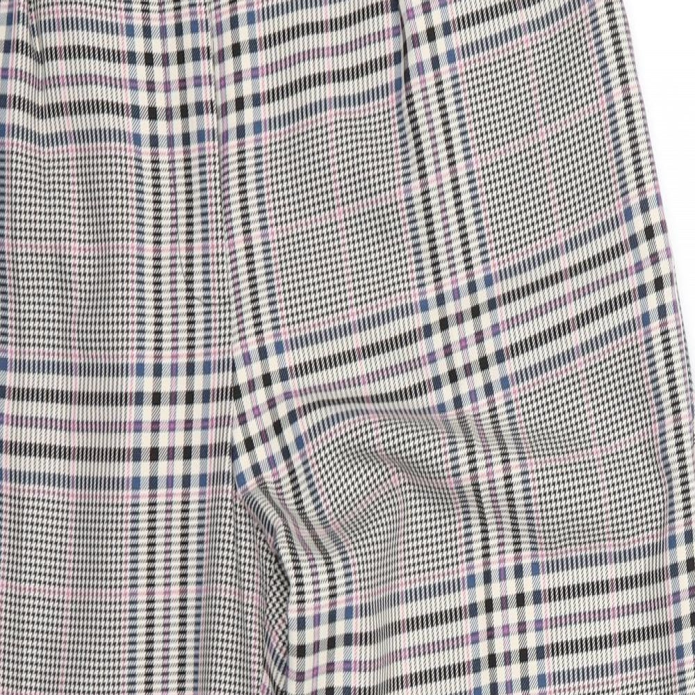 George Womens Grey Check Polyester Dress Pants Trousers Size 12 L23 in Regular
