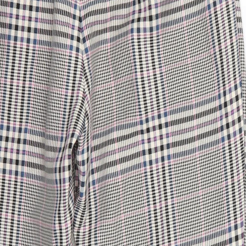 George Womens Grey Check Polyester Dress Pants Trousers Size 12 L23 in Regular