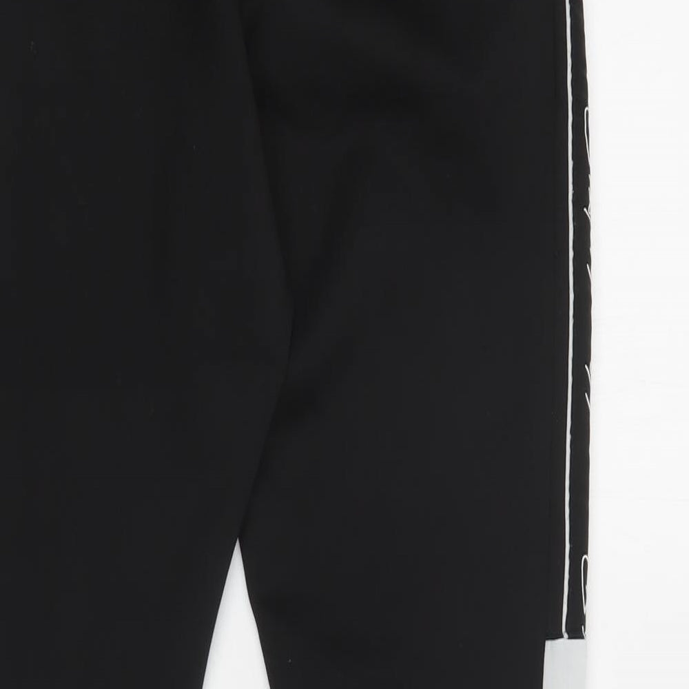 KWD Mens Black  Polyester Jogger Trousers Size S L30 in Regular Drawstring