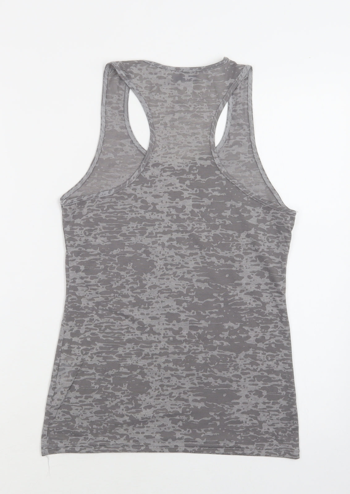 Myprotein Womens Grey Camouflage Polyester Basic Tank Size 8 Scoop Neck