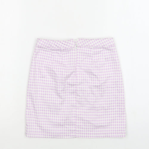 George Girls Purple Gingham Cotton A-Line Skirt Size 10-11 Years  Regular Zip