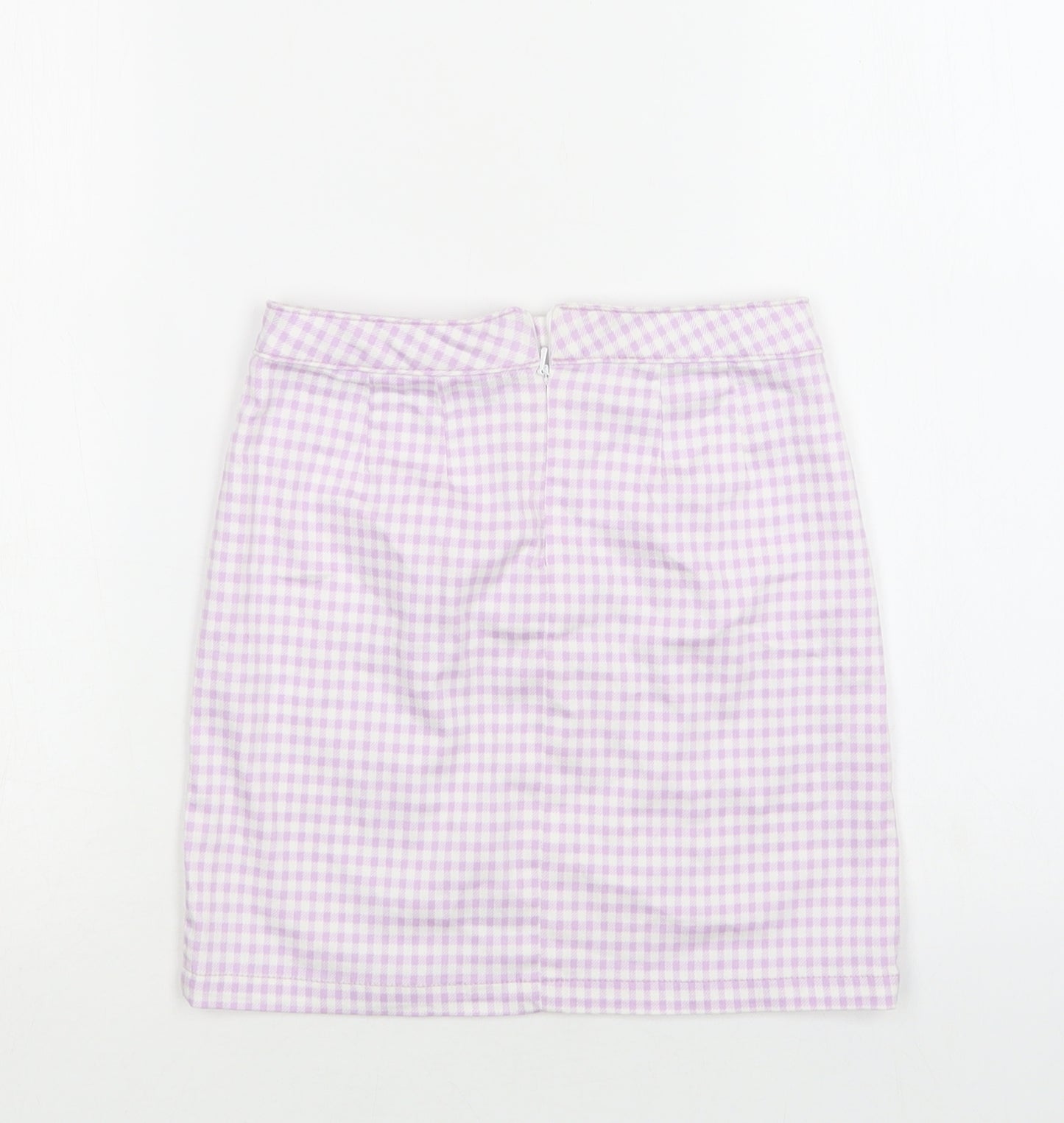 George Girls Purple Gingham Cotton A-Line Skirt Size 10-11 Years  Regular Zip