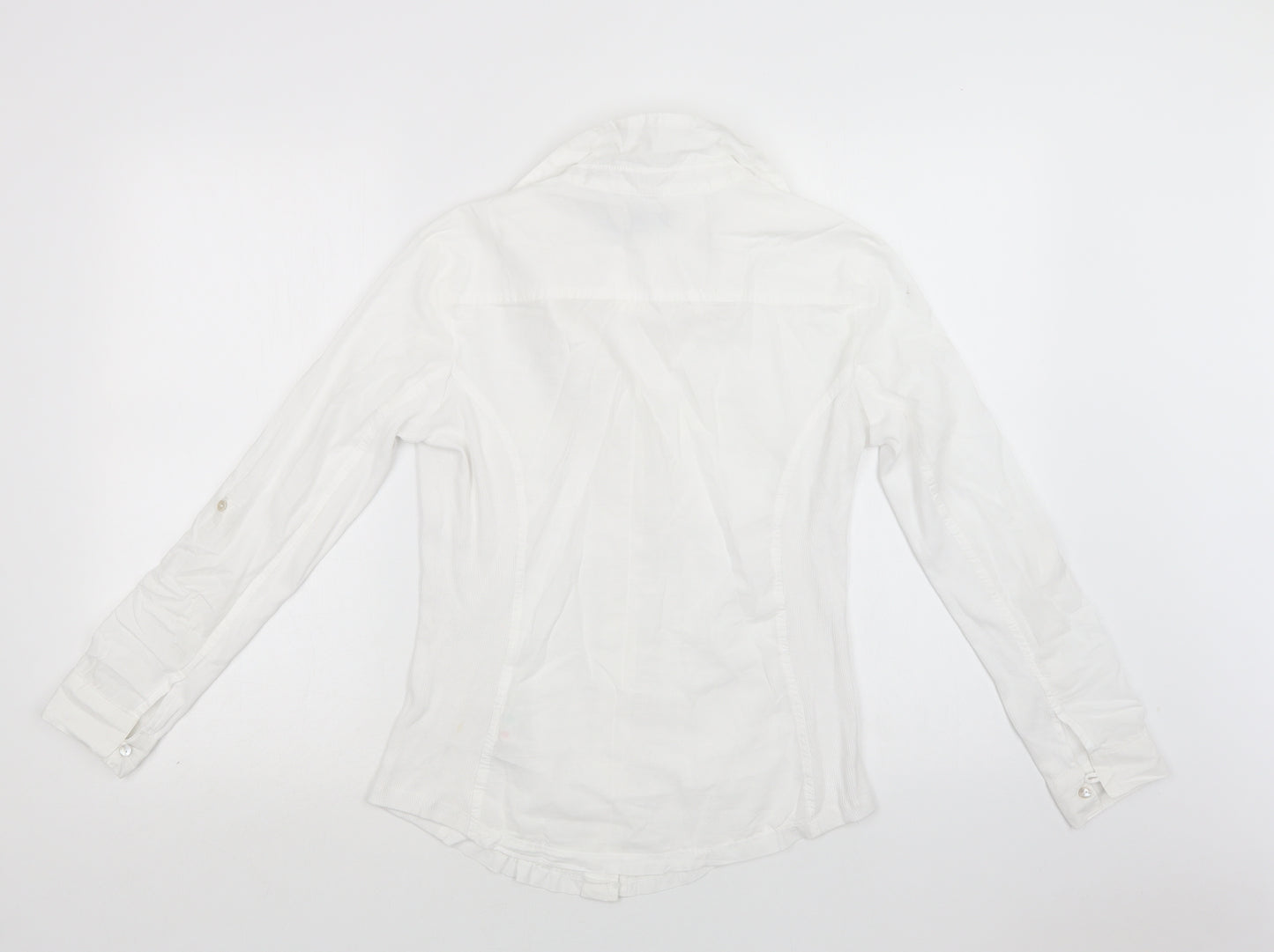Paraphrase Womens White  Cotton Basic Button-Up Size M Collared
