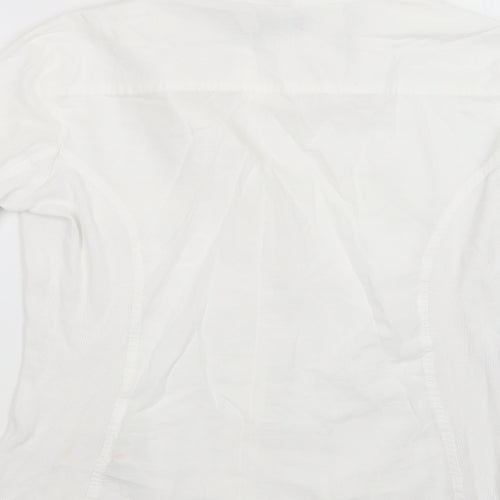 Paraphrase Womens White  Cotton Basic Button-Up Size M Collared