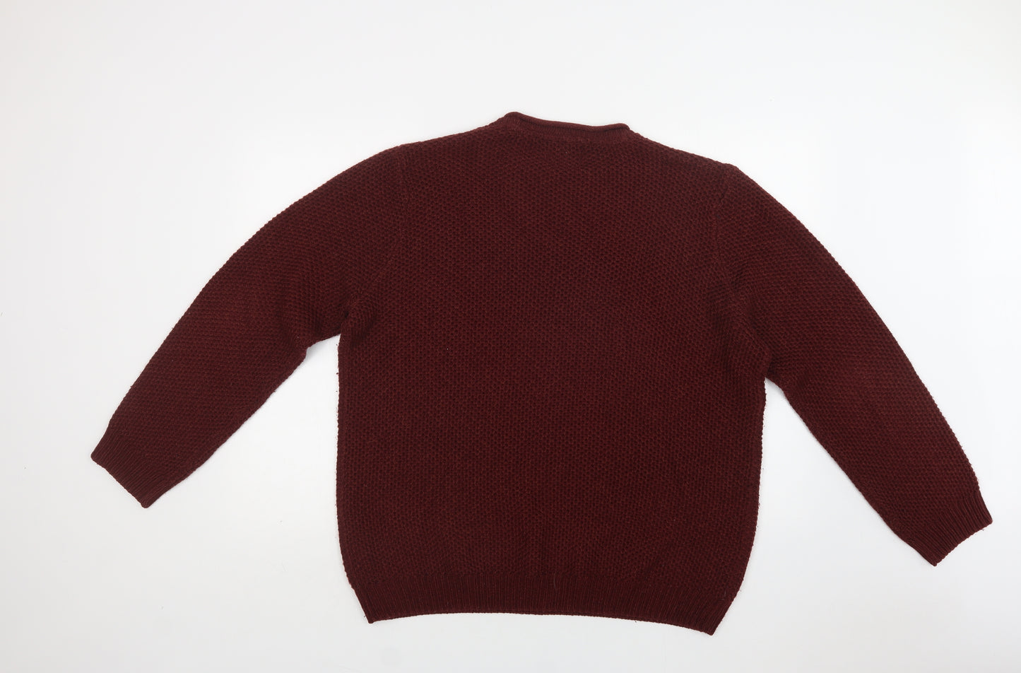 George Mens Red Crew Neck  Acrylic Pullover Jumper Size XL