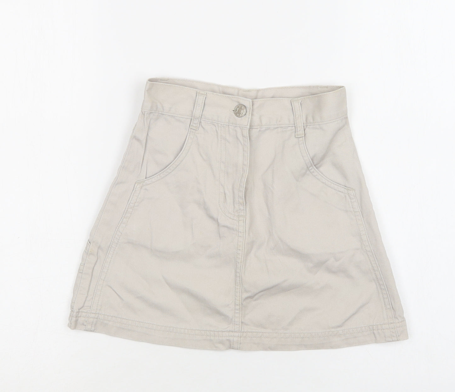 E.A Outerwear For Kids Girls Beige  Cotton Cargo Skirt Size 6-7 Years  Regular Buckle