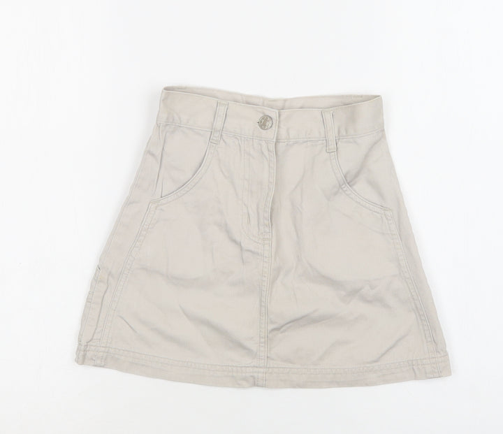 E.A Outerwear For Kids Girls Beige  Cotton Cargo Skirt Size 6-7 Years  Regular Buckle