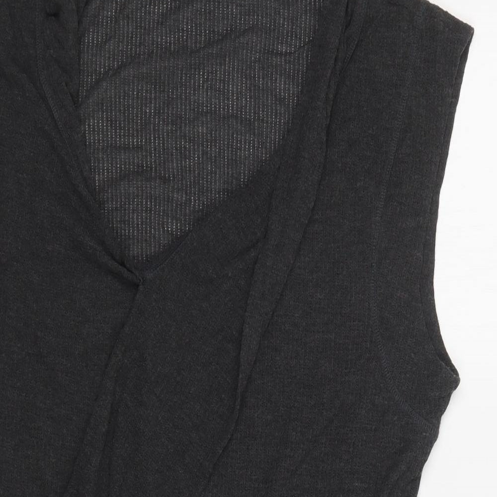 All Saints Womens Grey  Viscose Tunic Blouse Size S Collared
