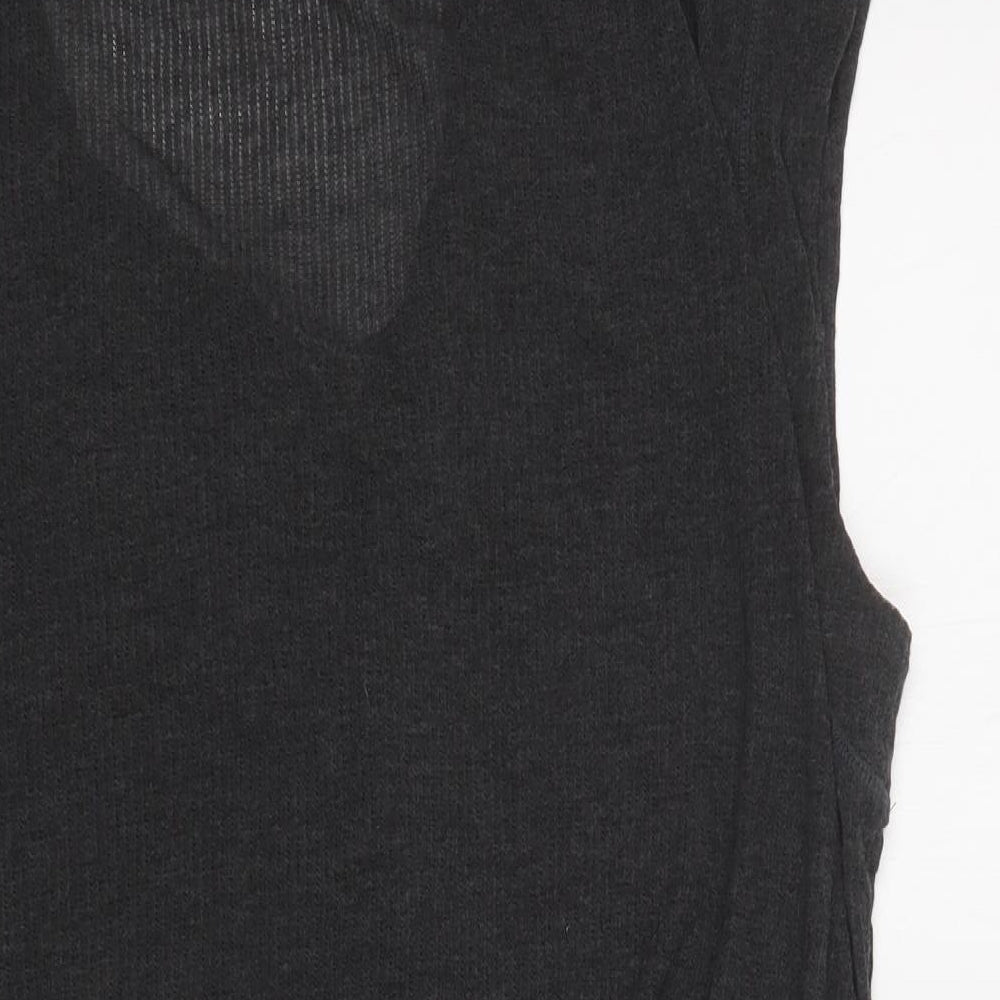 All Saints Womens Grey  Viscose Tunic Blouse Size S Collared