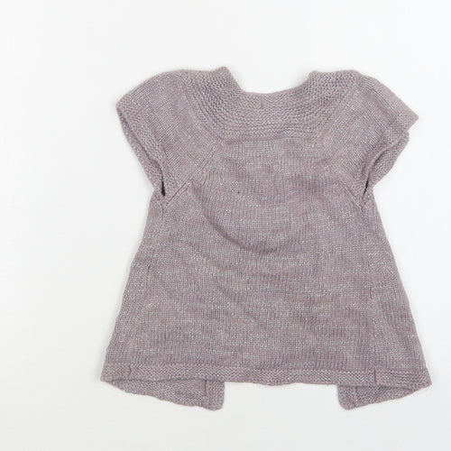 Confetti Girls Purple Round Neck  Viscose Cardigan Jumper Size 3 Years  Button