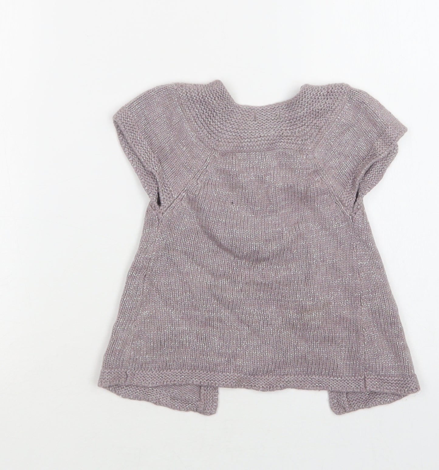 Confetti Girls Purple Round Neck  Viscose Cardigan Jumper Size 3 Years  Button