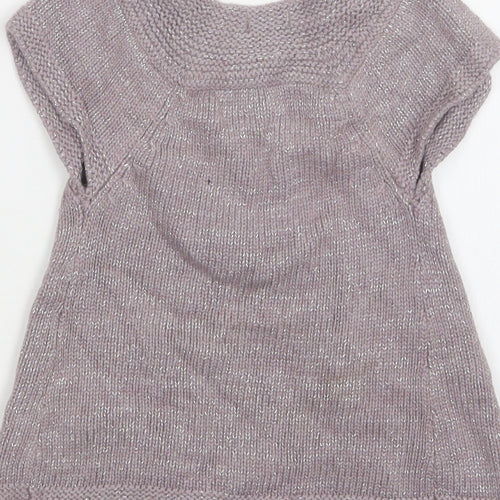 Confetti Girls Purple Round Neck  Viscose Cardigan Jumper Size 3 Years  Button
