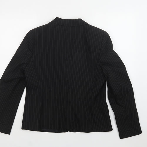 Papaya Womens Black Striped  Jacket Blazer Size 12  Button