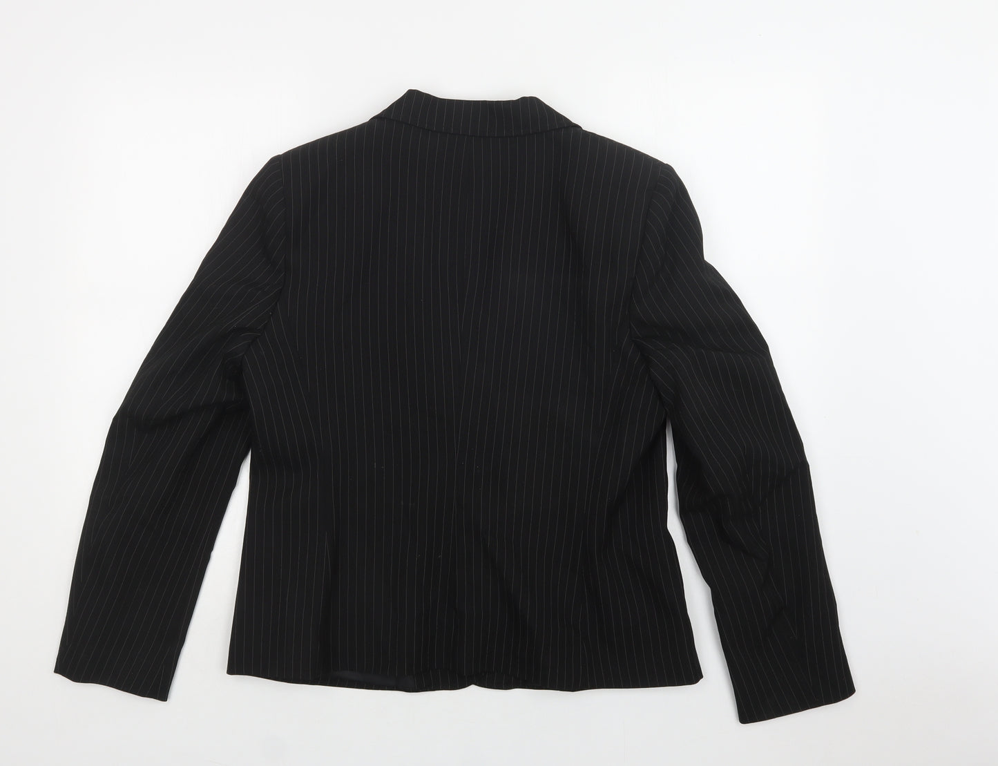 Papaya Womens Black Striped  Jacket Blazer Size 12  Button