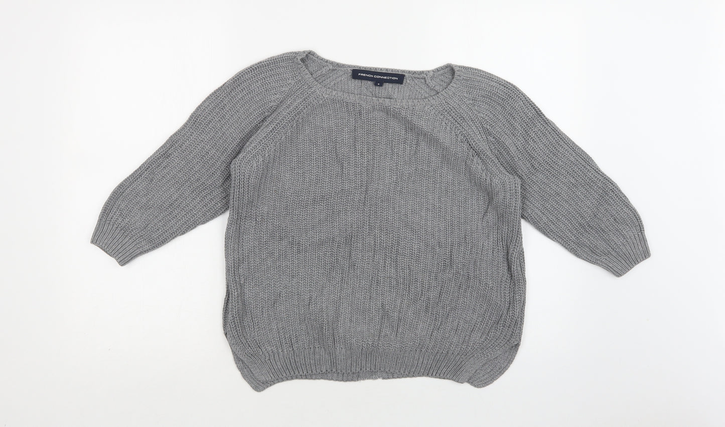 French Connection Womens Grey Round Neck   Pullover Jumper Size S