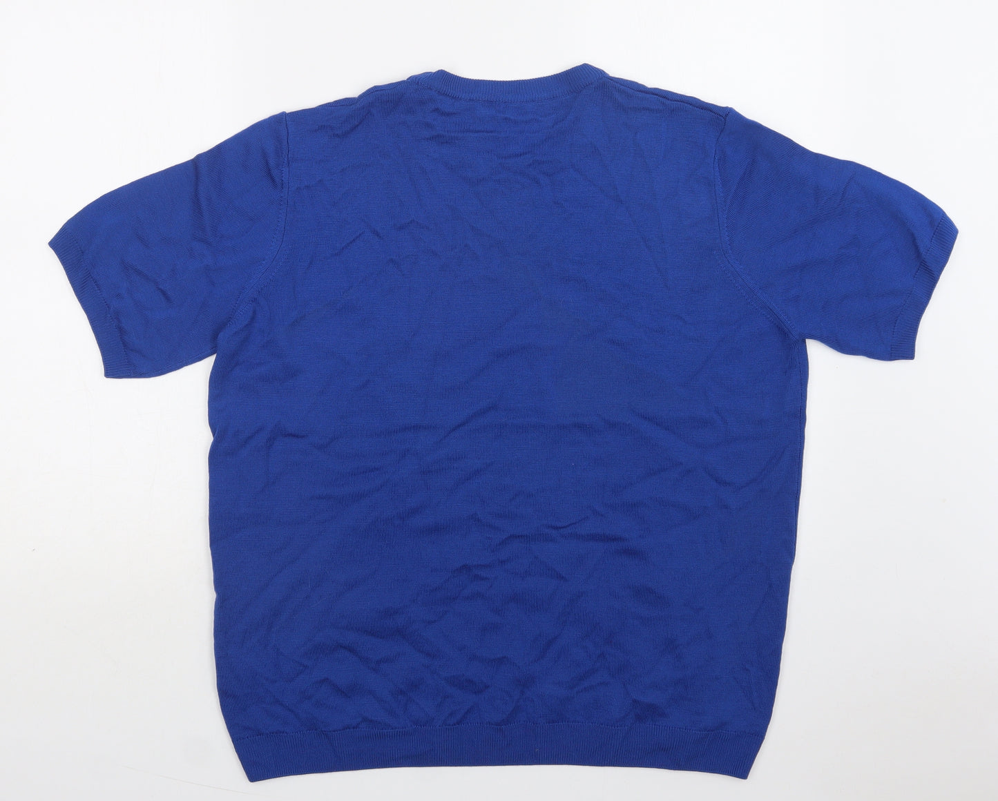 Peter Hahn Womens Blue Crew Neck  Wool Pullover Jumper Size 22