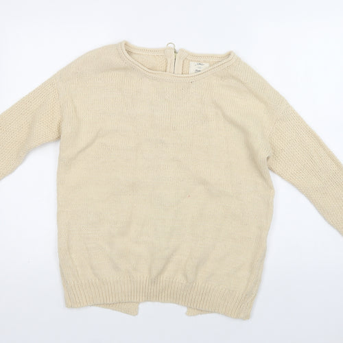 New Look Womens Ivory Round Neck  Acrylic Pullover Jumper Size S