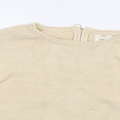 New Look Womens Ivory Round Neck  Acrylic Pullover Jumper Size S