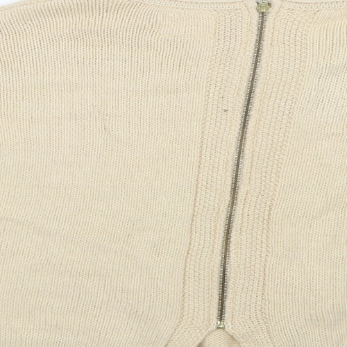 New Look Womens Ivory Round Neck  Acrylic Pullover Jumper Size S