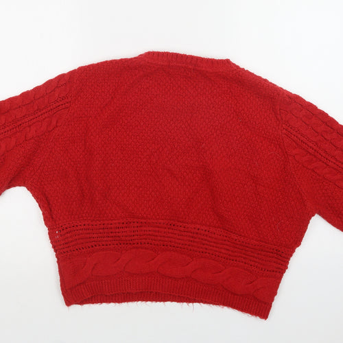 NEXT Womens Red Round Neck  Acrylic Pullover Jumper Size 14
