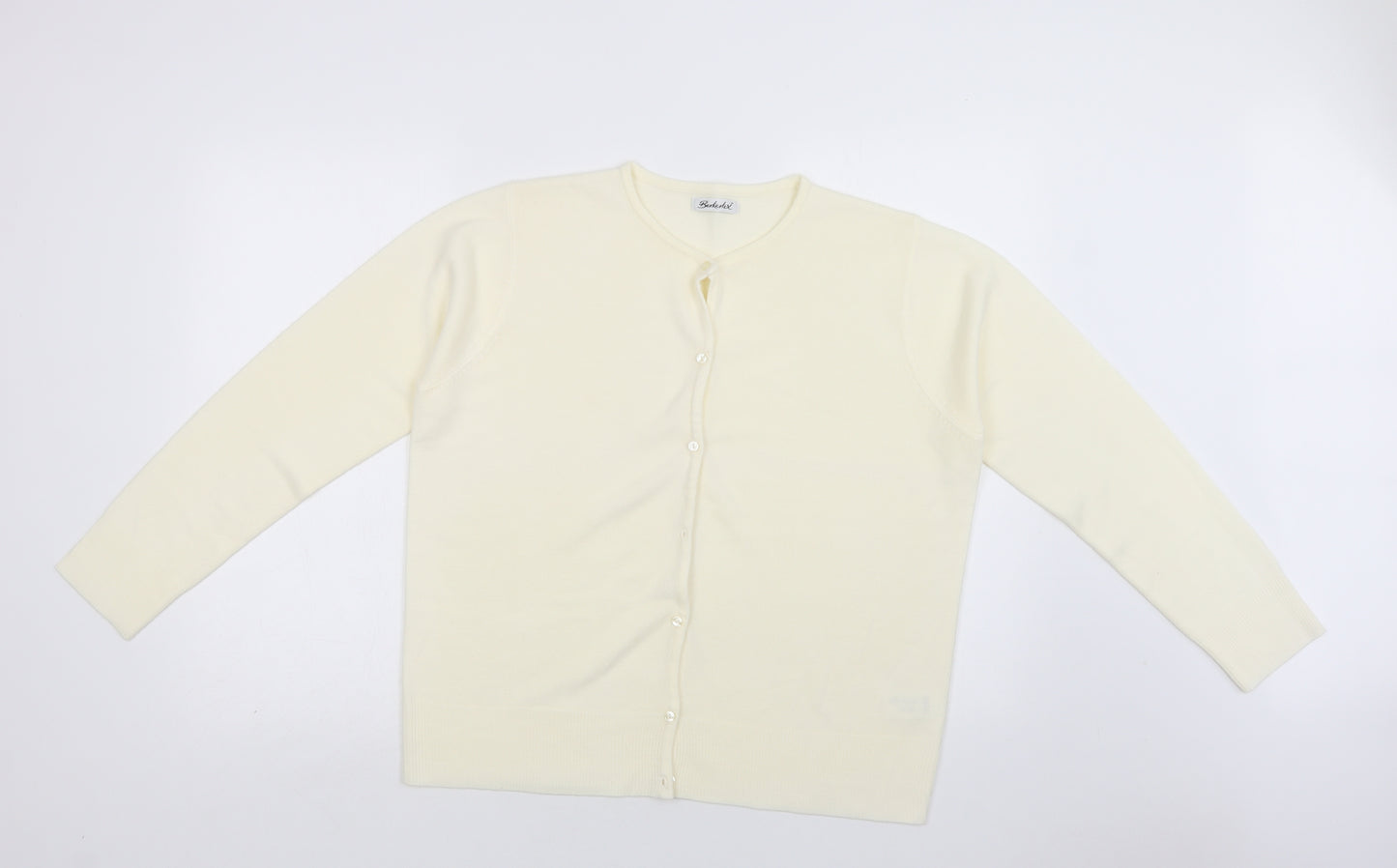 Berker Womens Ivory Crew Neck  Acrylic Cape Jumper Size 18