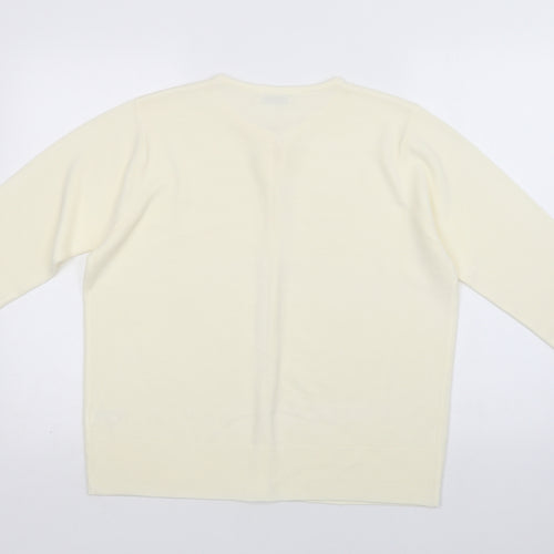 Berker Womens Ivory Crew Neck  Acrylic Cape Jumper Size 18