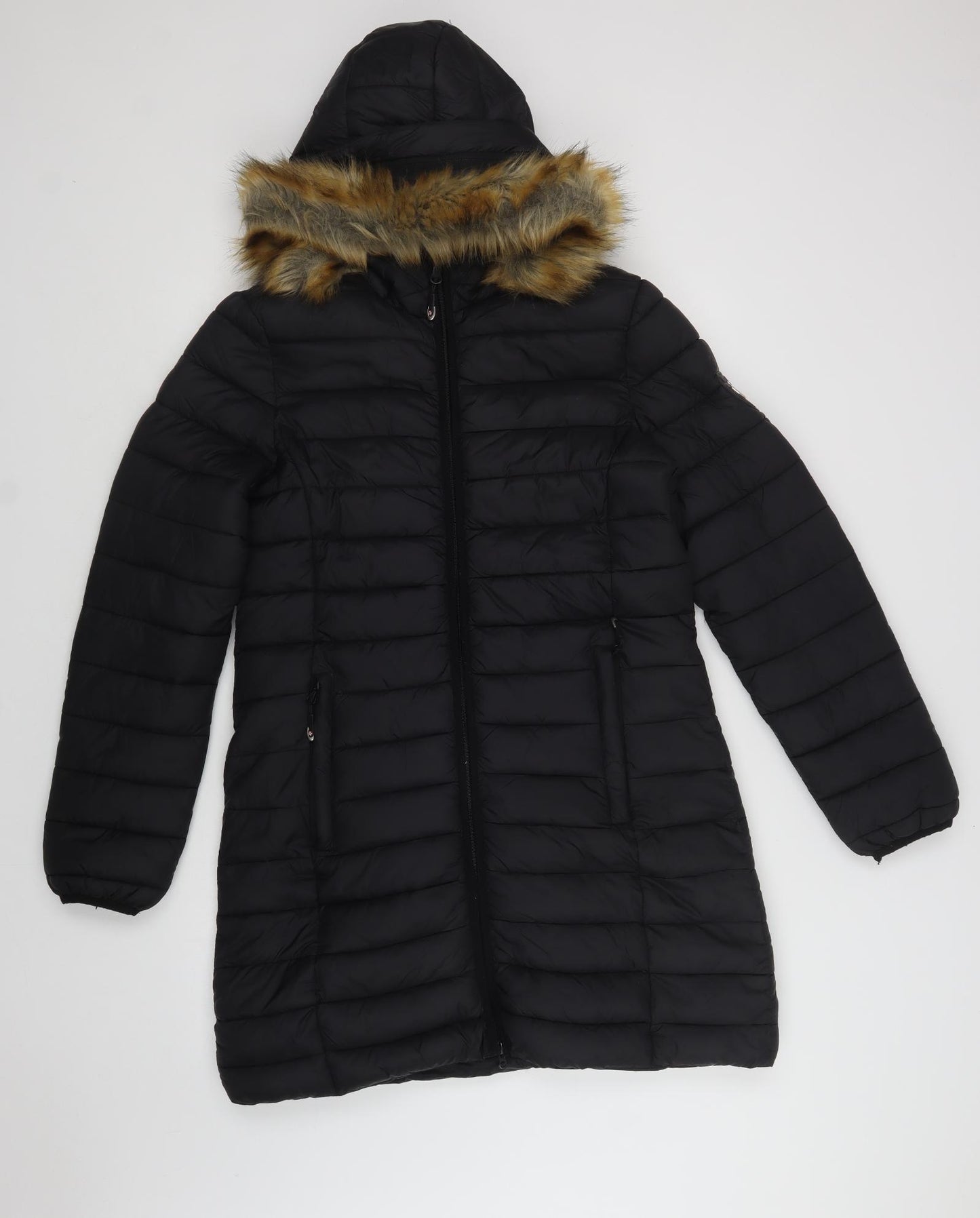 Geographical Norway Womens Black   Quilted Jacket Size 12  Zip