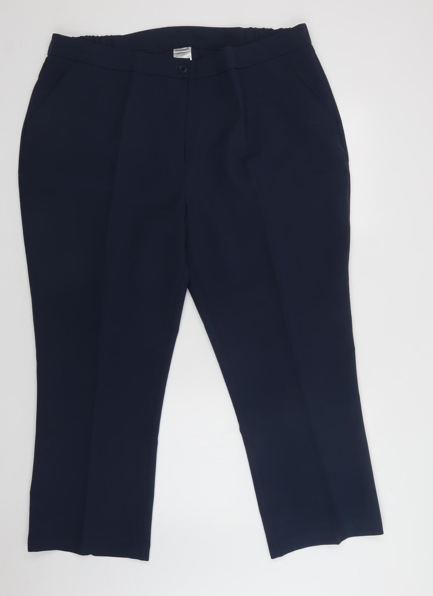Damart Womens Blue  Polyester Dress Pants Trousers Size 26 L27 in Regular Button